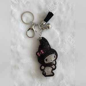 Kuromi Black and Pink Bow Keychain Bag Charm